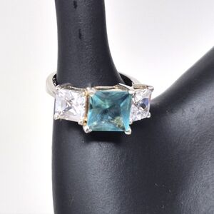 Silver 925 Stamped Three Stone Ring